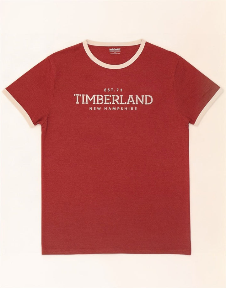 Timberland Herren Grafik-T-Shirt-Oberteil aus mittlerer kastanienbrauner Baumwolle