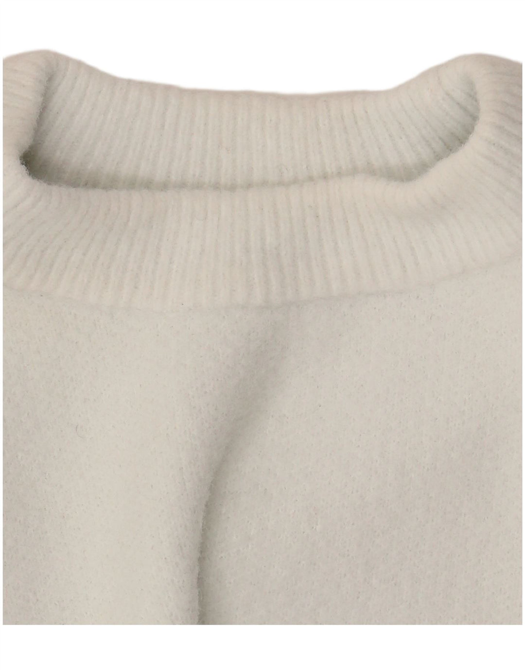 Zara Damen Crop Crew Neck Pullover Pullover UK 12 Medium White Nylon