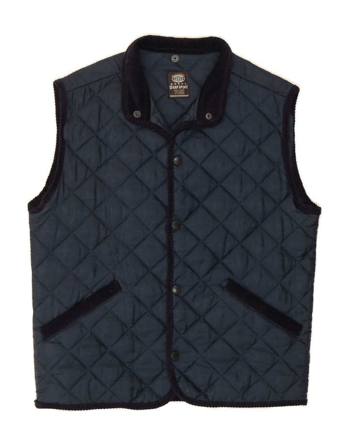 O'KIEF Mens Liner Quilted Gilet UK 36 Small Navy Blue Polyamide Vintage O'Kief and Second-Hand O'Kief from Messina Hembry 