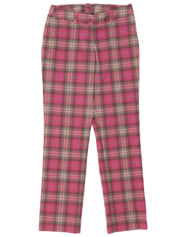 Nike Damen Dri Fit Straight Chino Hose UK 8 Small W28 L32 Pink Check