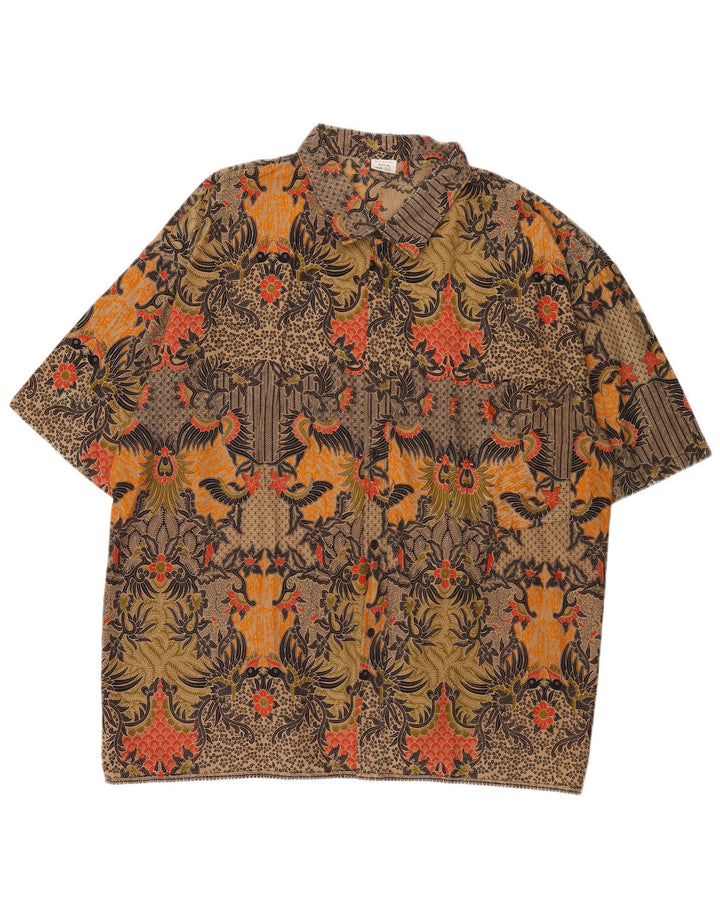 Alit Astika Herren-Kurzarmhemd mit abstraktem Muster, 5XL, mehrfarbig