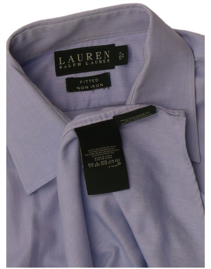 Ralph Lauren Herren-Hemd, tailliert, Größe 15 1/2 39, mittelblaue Baumwolle