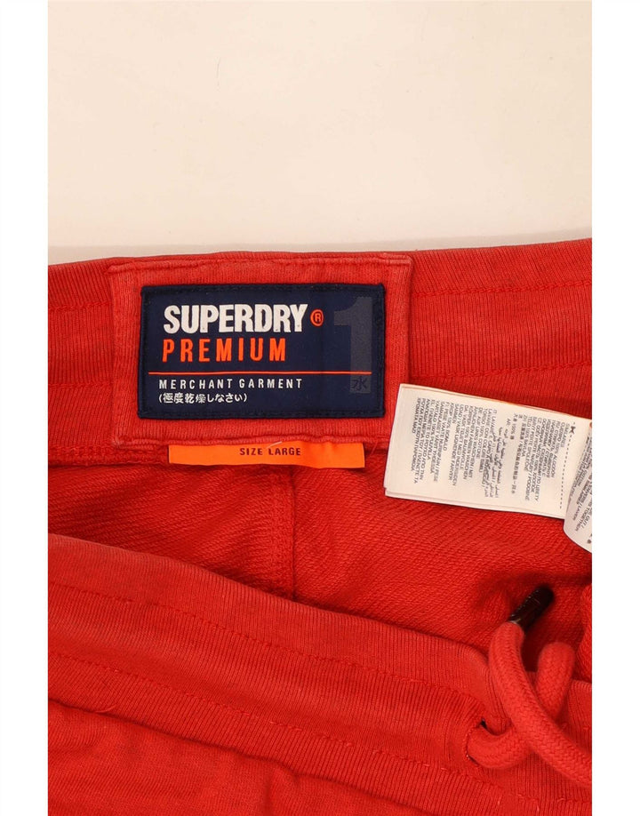 Superdry Herren-Sportshorts, Größe L, aus roter Baumwolle