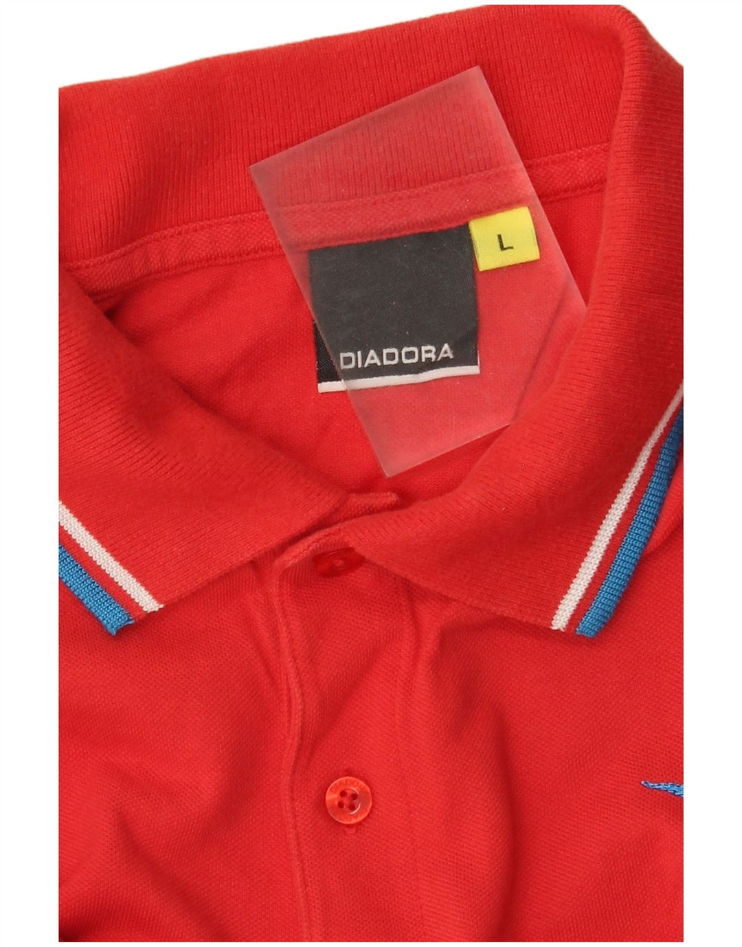 Diadora Herren-Langarm-Poloshirt, Größe L, Rot
