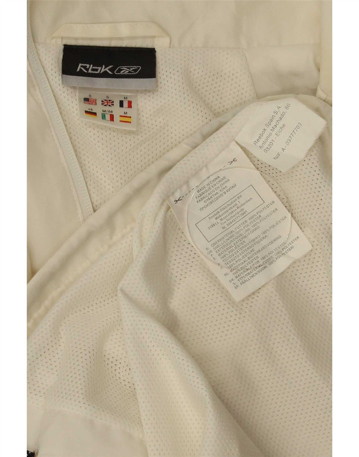 Reebok Herren-Trainingsanzugoberteil, Jacke, Größe S, Weiß, Farbblock-Polyester
