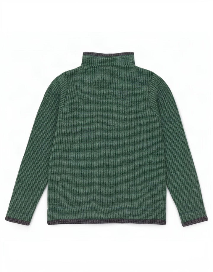 Weird Fish Damen-Fleecepullover mit Reißverschluss am Hals, UK 14, Größe L, Grün, Polyester