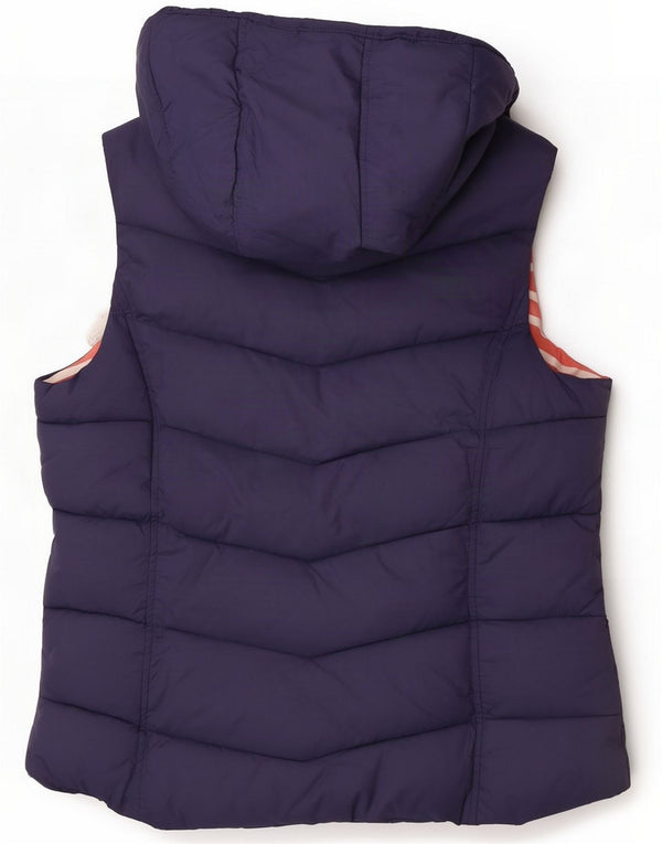 Joules Wattierte Damen-Weste mit Kapuze, UK 14, Groß, Marineblau, Farbblock