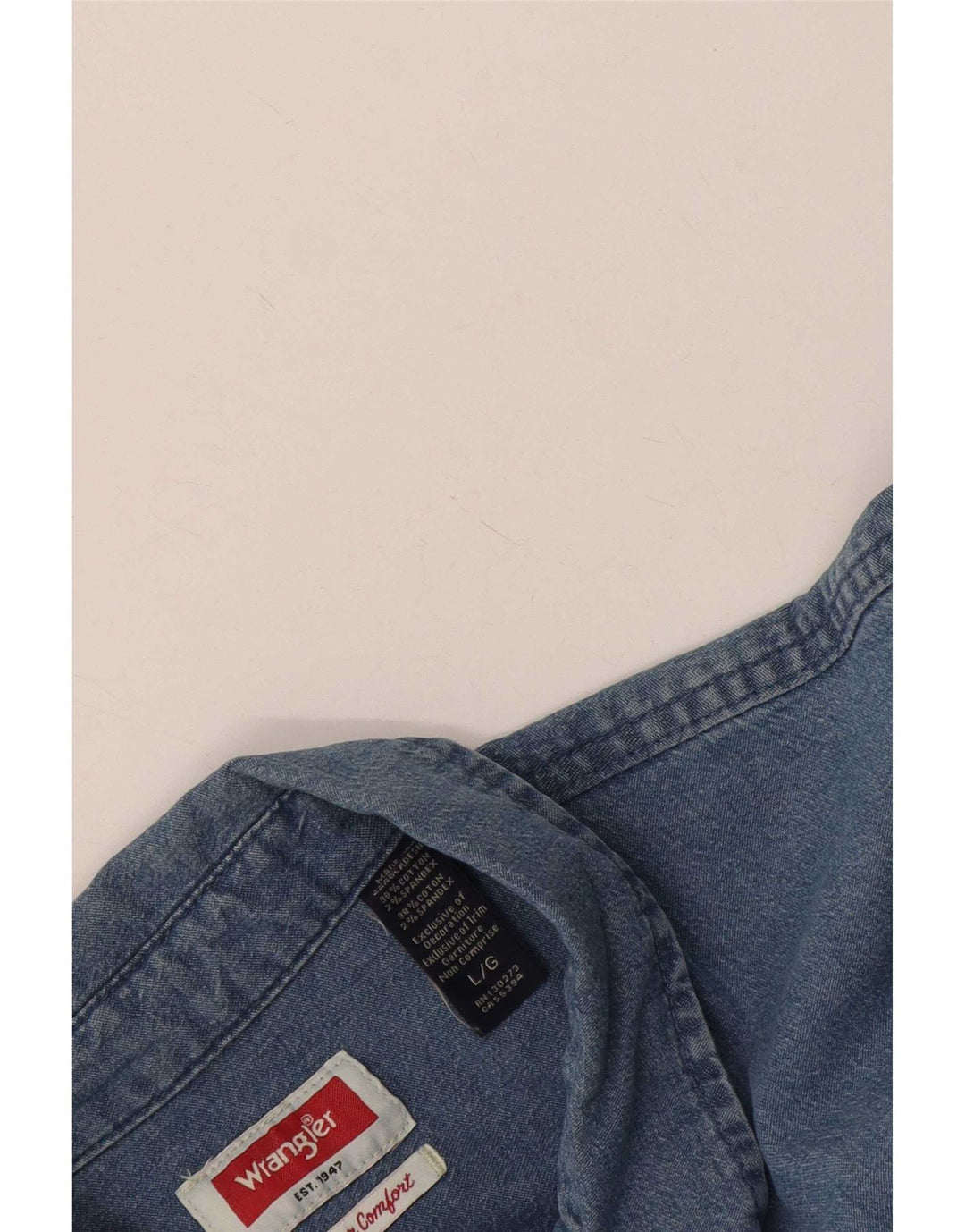 Wrangler Herren-Jeanshemd mit kurzen Ärmeln, groß, aus blauer Baumwolle