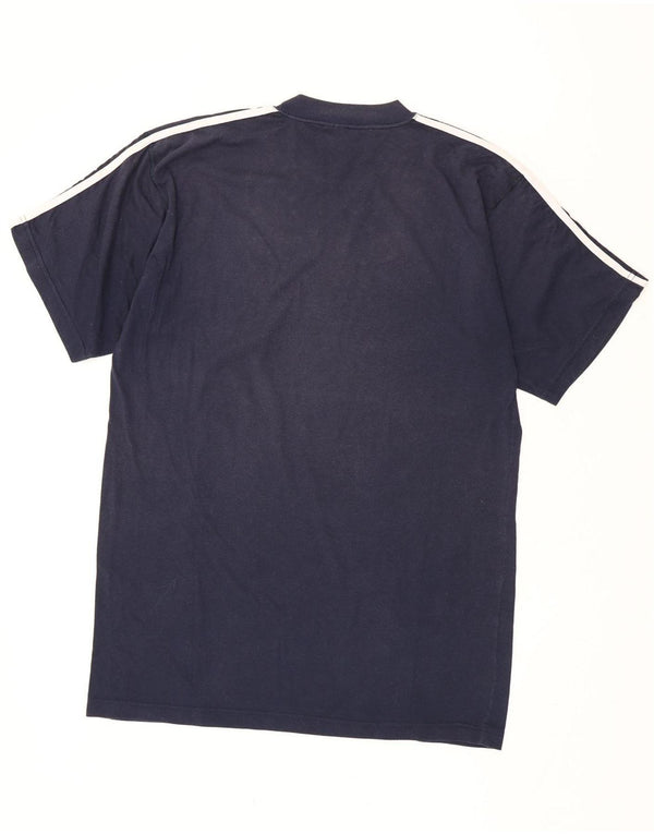 Adidas Herren T-Shirt Top UK 42/44 Große marineblaue Baumwolle