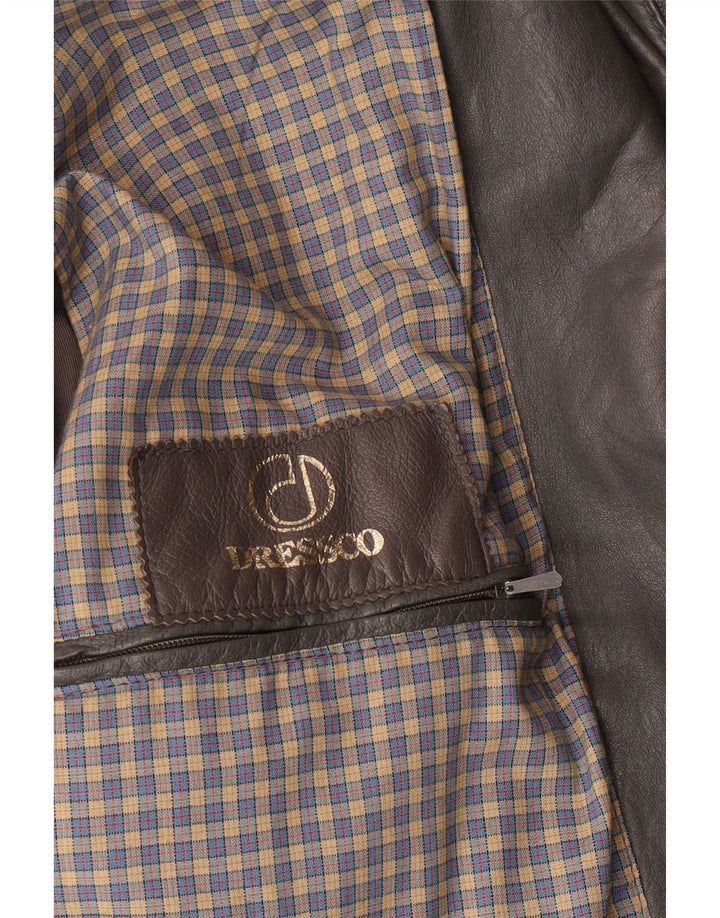 DRESSCO Herren Ledermantel IT 54 2XL Graues Leder
