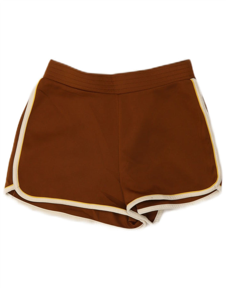Zara Damen Relaxed Fit Sport Shorts UK 14 Mittelbraunes Polyester