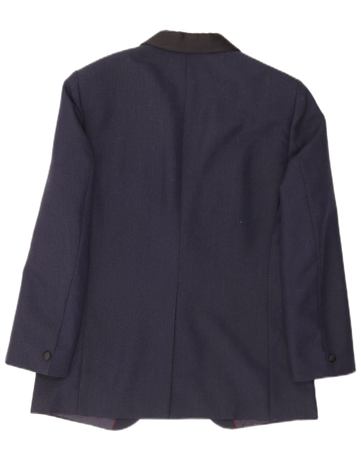 Kruunu Herren-Blazer mit 1 Knopf, UK 36, Größe S, marineblau, Colourblock-Wolle