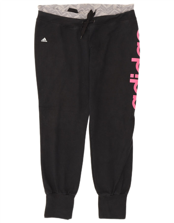 ADIDAS Damen Climalite Trainingshose Jogger UK 16/18 Large Schwarz