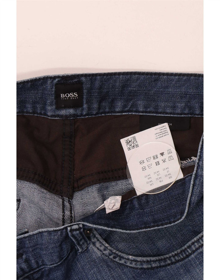 Hugo Boss Herren Stretch Slim Jeans W34 L32 Blaue Baumwolle