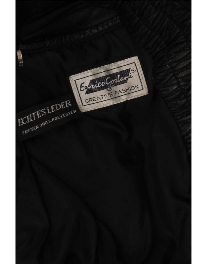 Enrico Gorlani Damen Lederweste UK 38 Medium Schwarz