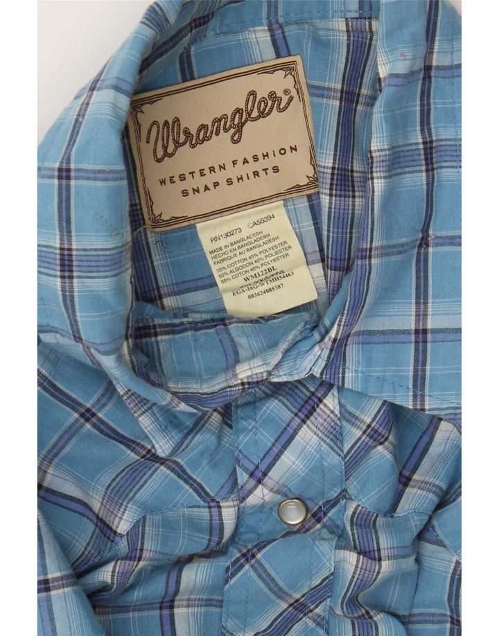 Wrangler Herrenhemd 2XL, blau kariert, Baumwolle