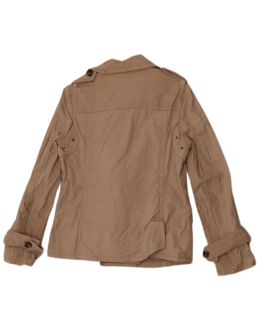 Massimo Dutti Damen Kurzer zweireihiger Trenchcoat UK 14 Mittelbeige