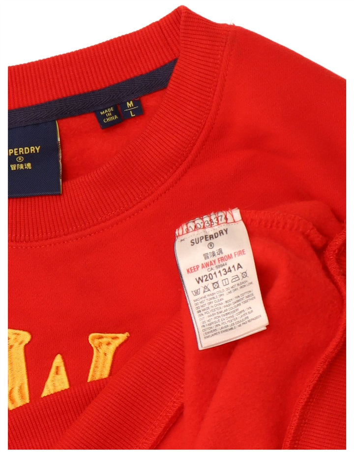 SUPERDRY Herren Hawks Graphic Sweatshirt-Pullover, Größe L, aus roter Baumwolle