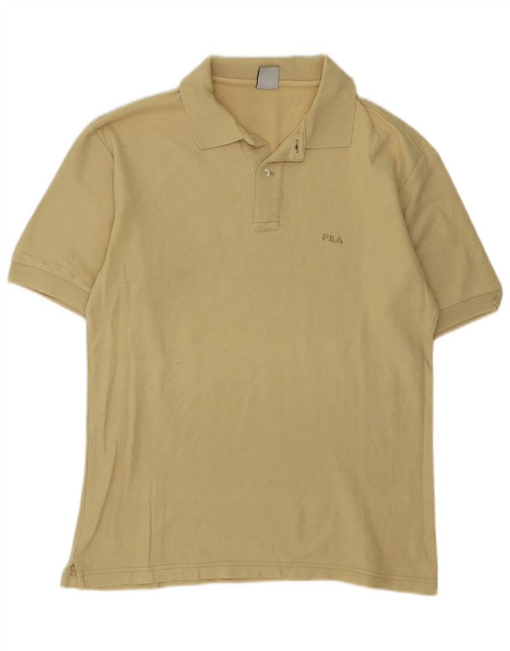 Fila Herren-Poloshirt mit normaler Passform, IT 46, kleine gelbe Baumwolle