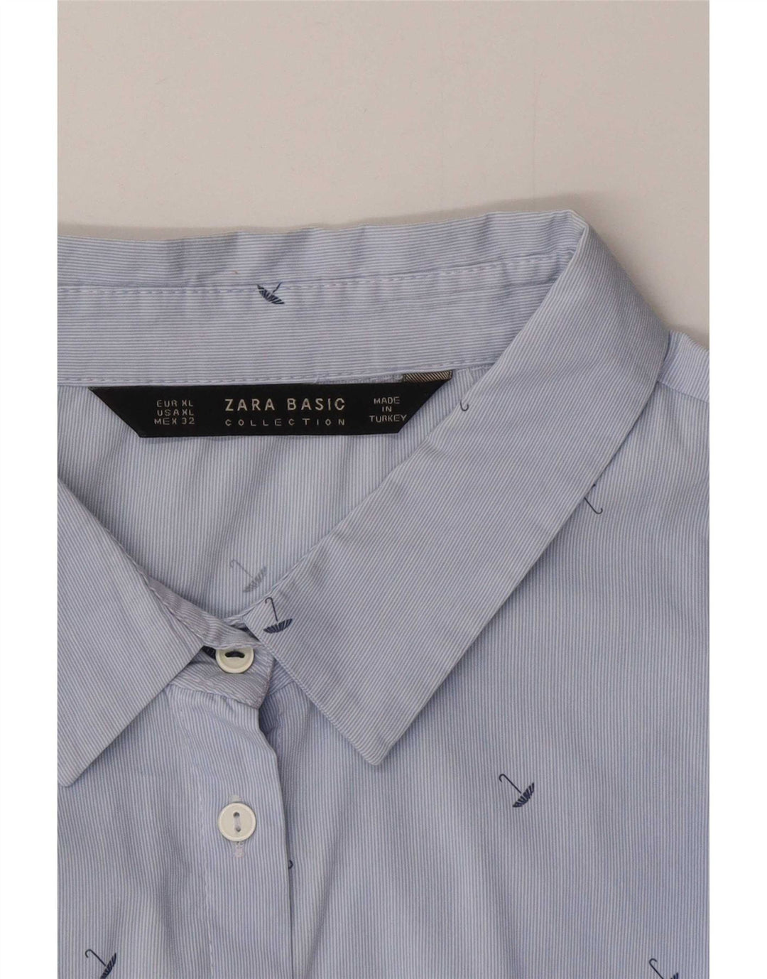 Zara Damen-Hemd mit abstraktem Muster, UK 18, XL, Blau