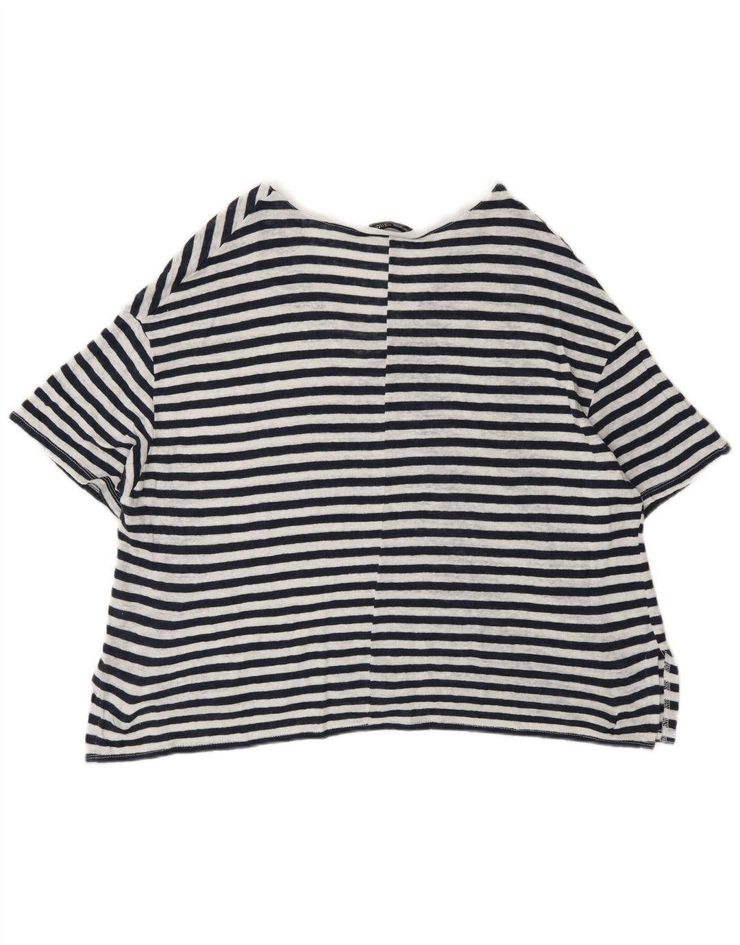 Übergroßes T-Shirt-Oberteil von Zara für Damen, Gr. 14, Mittelschwarz, Nadelstreifen