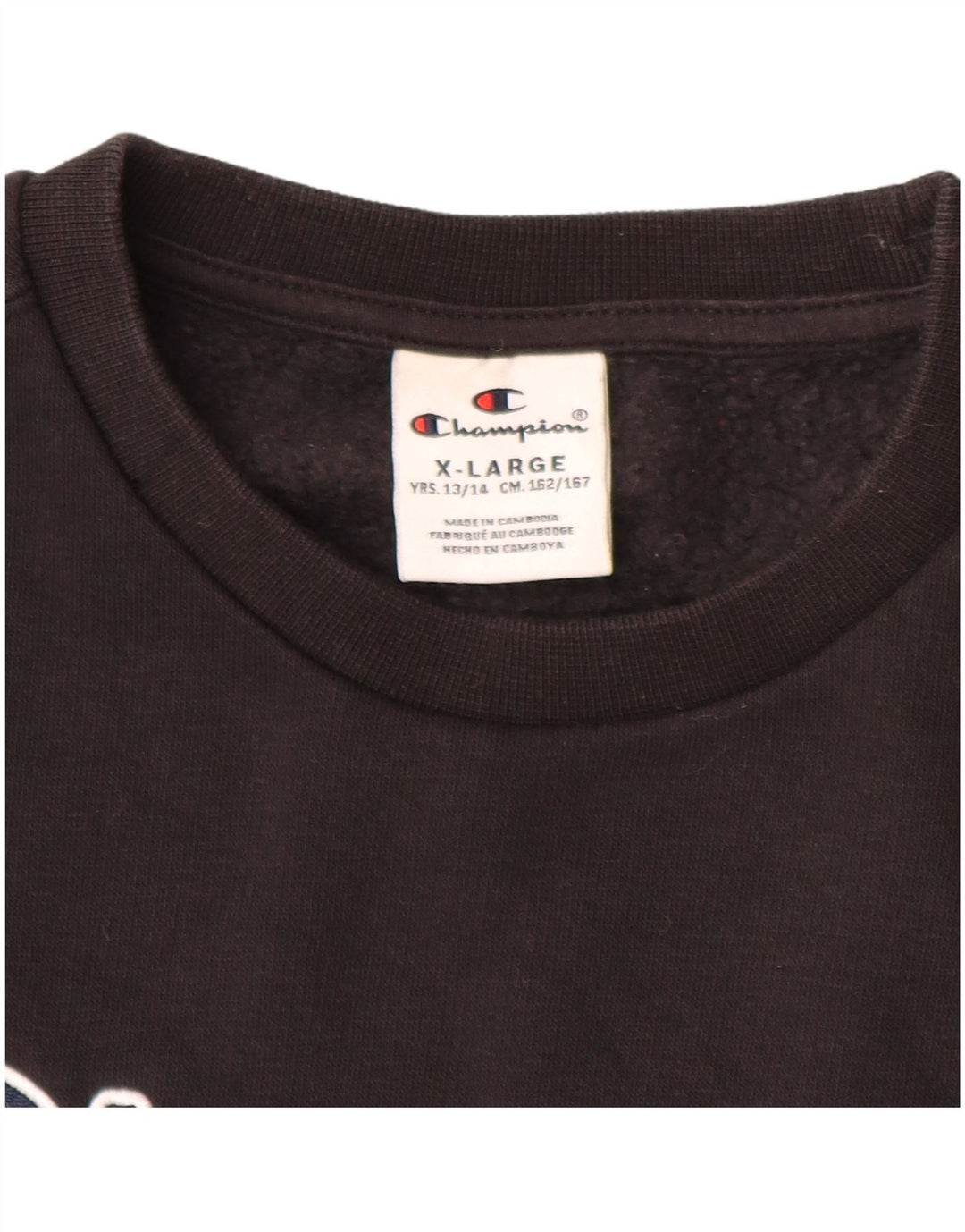 CHAMPION Jungen-Sweatshirt mit Grafik, 13–14 Jahre, XL, schwarze Baumwolle