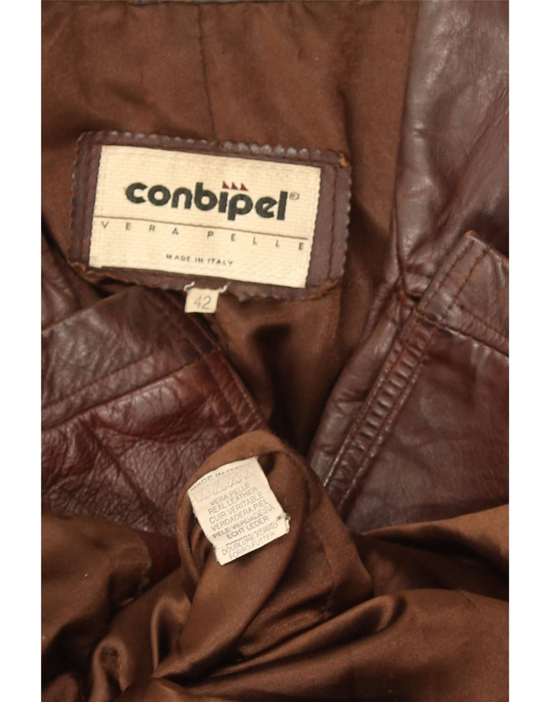 Conbipel Damen Lederjacke IT 42 Mittelbraunes Leder