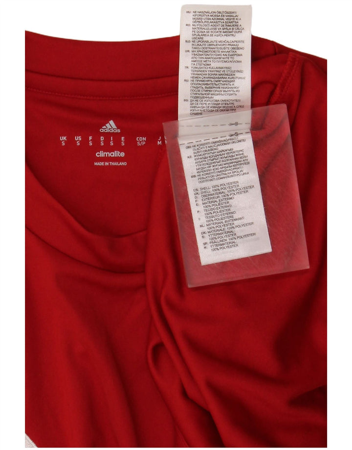 ADIDAS Herren Climalite T-Shirt Top Small Rot Polyester