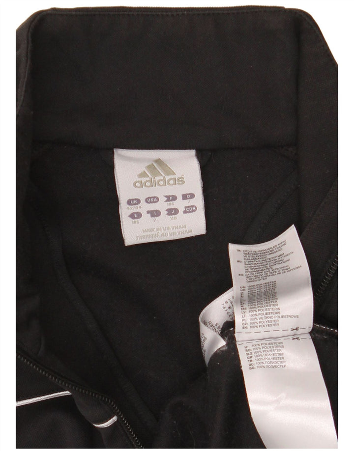 Adidas Herren-Sweatshirt mit Reißverschluss, UK 42/44, großes schwarzes Polyester