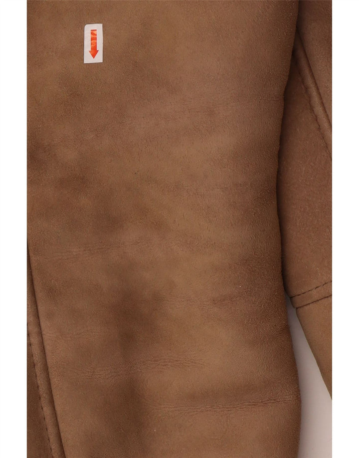 VINTAGE Herren Shearling Jacke IT 50 Großes braunes Shearling