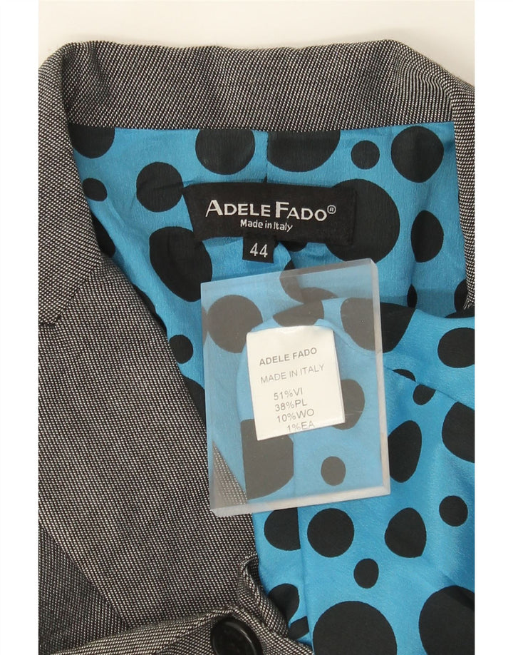 Adele Fado Damen 1-Knopf-Blazerjacke IT 44 Mittelgraue Wolle