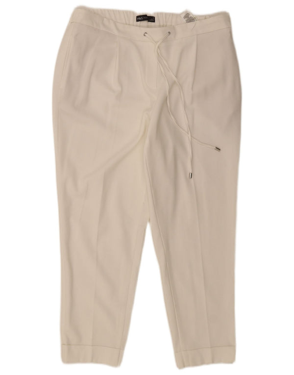 Marks & Spencer Damen Pegged Chino Hose UK 14 Large W32 L25 Weiß