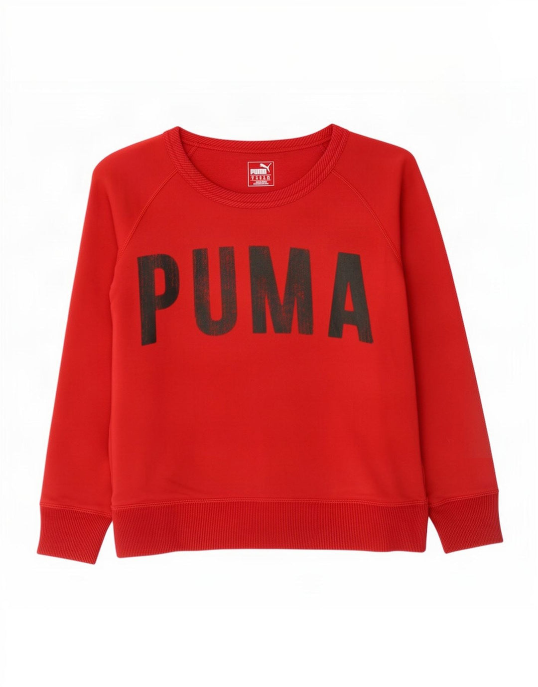 Puma Womens Graphic Sweatshirt Pullover UK 10 Small Rote Baumwolle