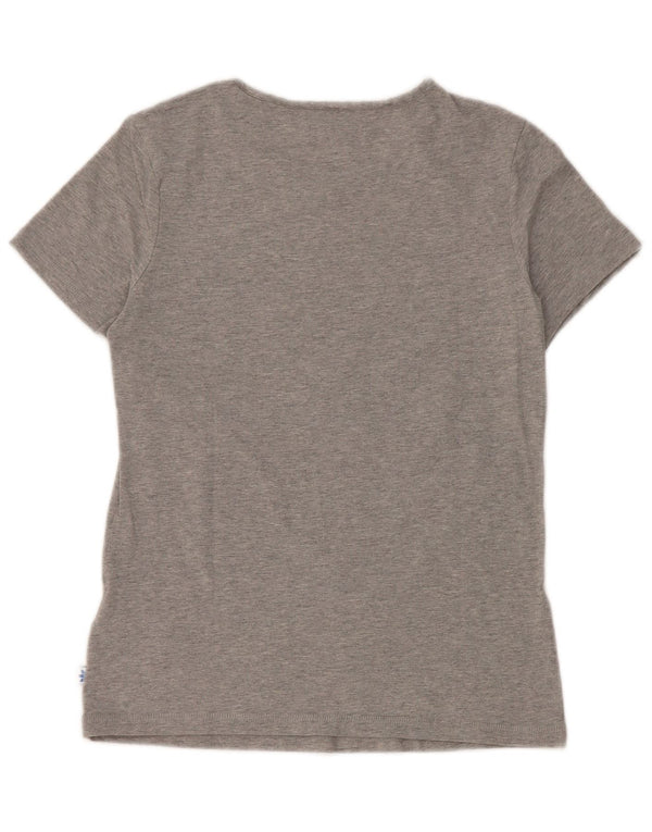 Adidas Damen Graphic T-Shirt Top UK 14 Mittelgrau gefleckte Baumwolle