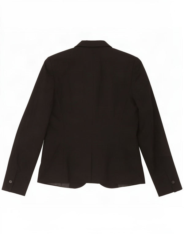 Zara Damen 1-Knopf-Blazerjacke EU 38 Small Schwarz Polyester