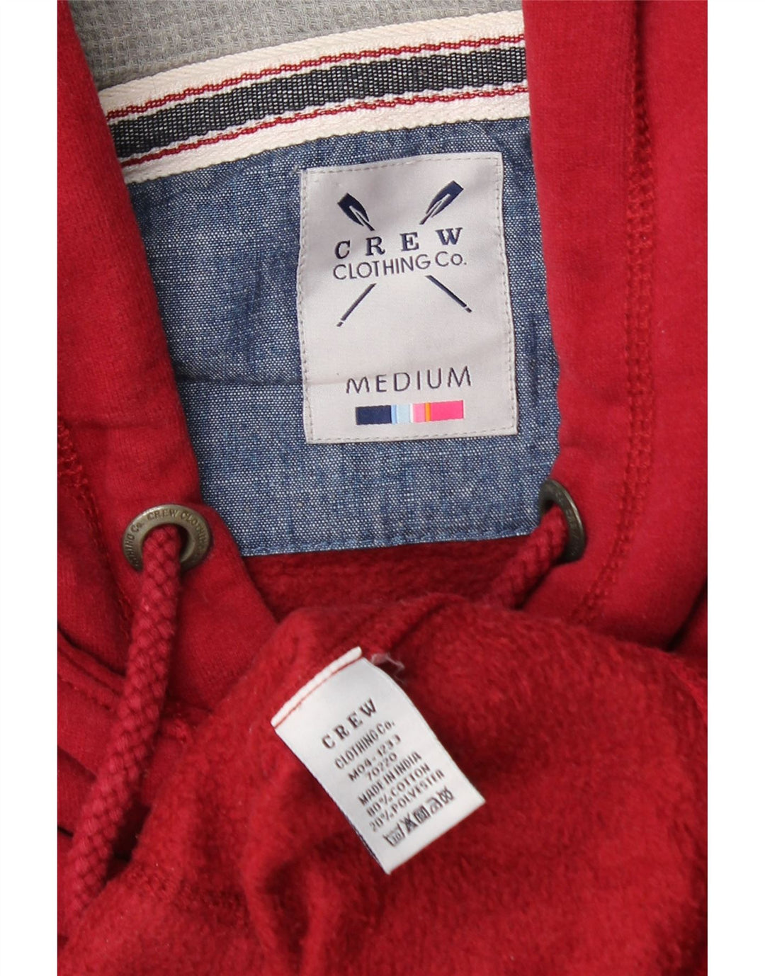 Crew Clothing Herren-Kapuzenpullover aus mittelroter Baumwolle
