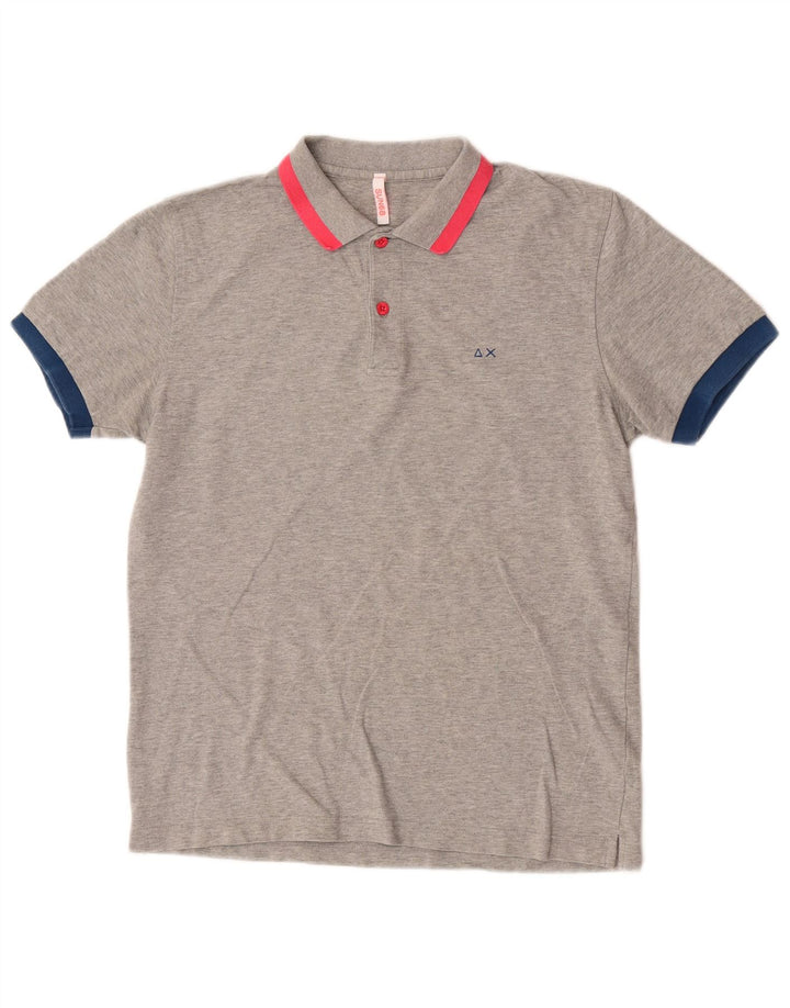 Sun68 Herren Poloshirt Mittelgrau meliert