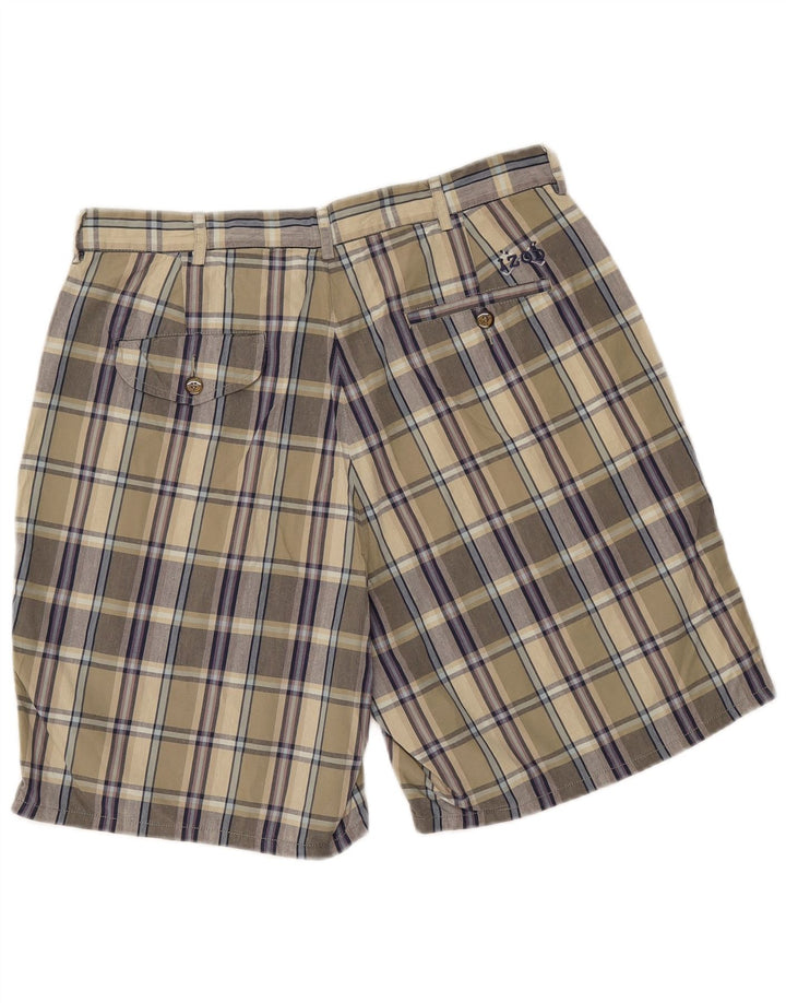 IZOD Herren-Chino-Shorts W34, große Khaki-Karo-Baumwolle