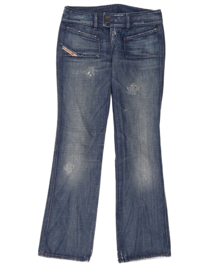 Diesel Damen Distressed Bootcut Jeans W29 L33 Blaue Baumwolle