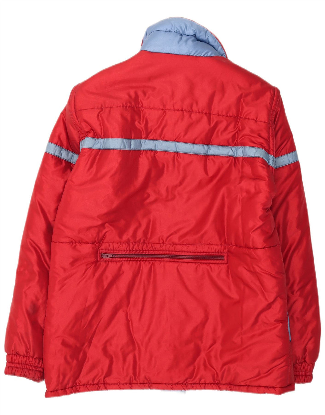 Wattierte Vintage-Damenjacke mit Kapuze, IT 52 2XL, rotes Colourblock-Polyamid