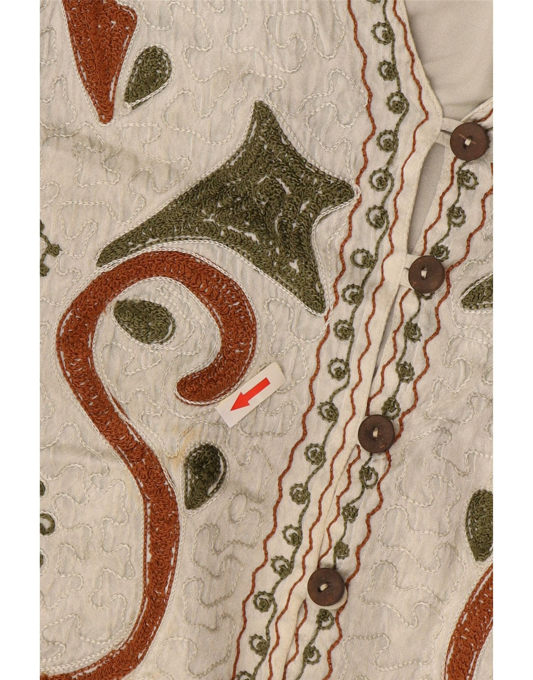 Vintage Damen Weste mit abstraktem Muster, Einheitsgröße, weißer Rayon