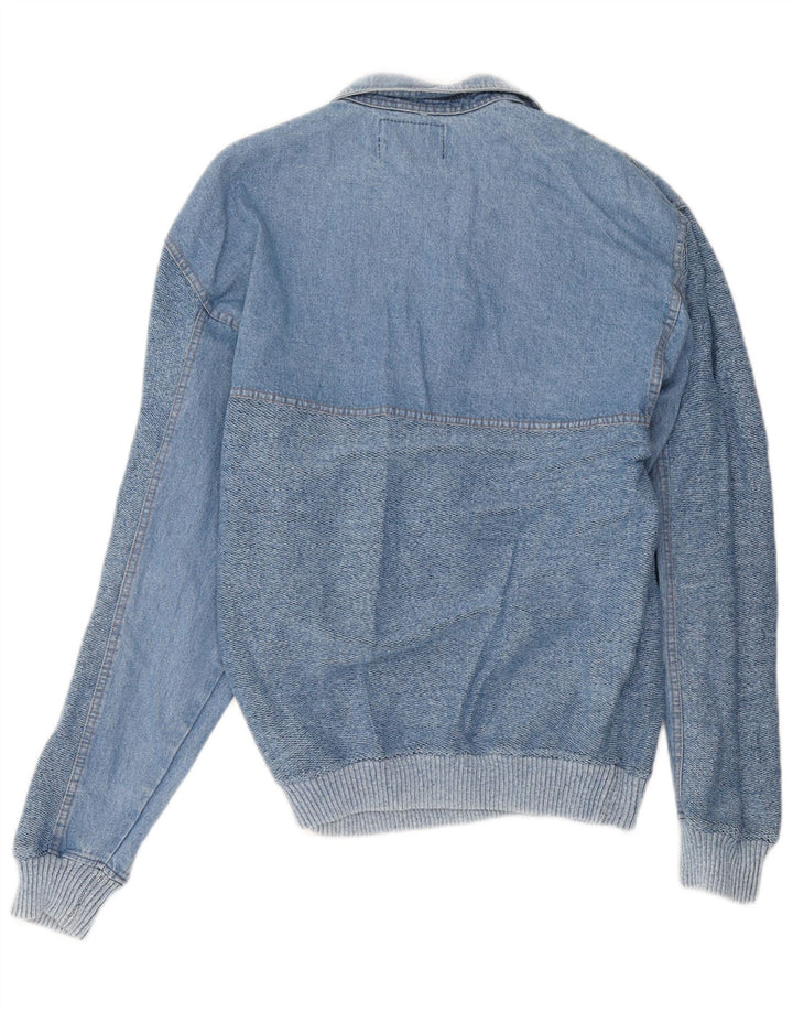Malagrida Herren Polo-Pullover aus mittelblauer Baumwolle