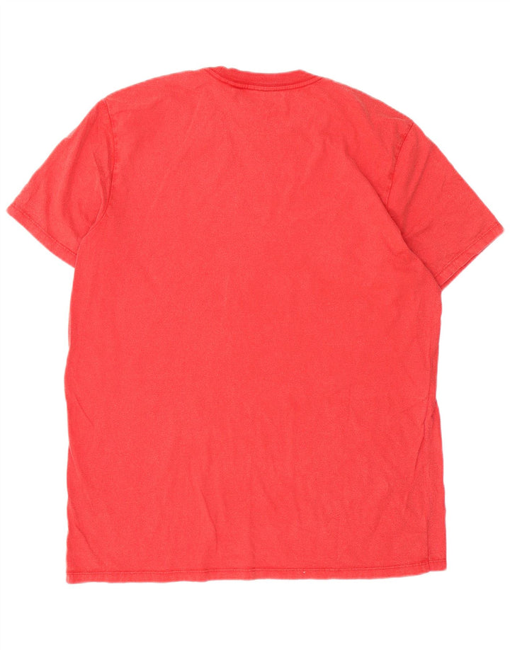 Guess Herren-T-Shirt mit Grafik, Größe L, aus roter Baumwolle