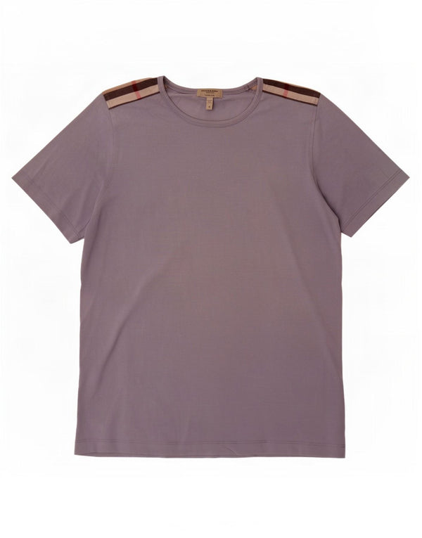 Burberry Herren-T-Shirt mit schmaler Passform, klein, blau, Colourblock-Baumwolle