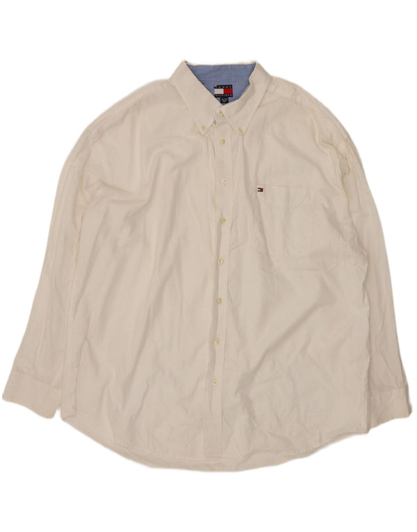 Tommy Hilfiger Herrenhemd 2XL weiße Baumwolle