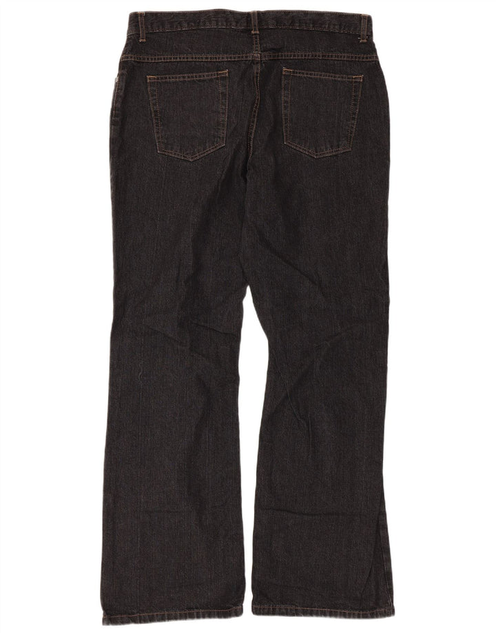 Marks & Spencer Damen Bootcut Jeans UK 16 Large W34 L30 Schwarze Baumwolle
