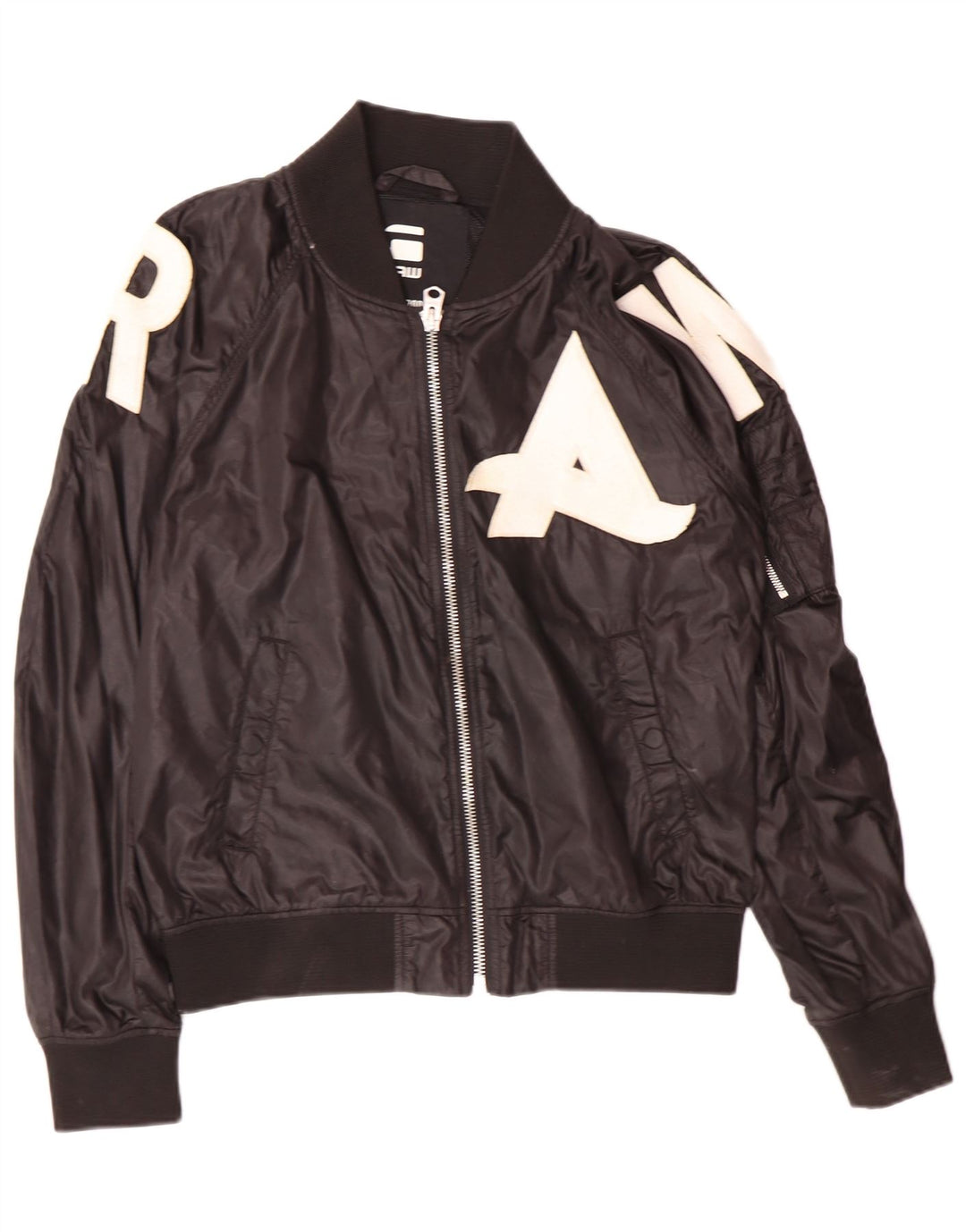 G-Star Herren Bomberjacke mit Grafik, UK 38, mittelschwarzes Polyamid
