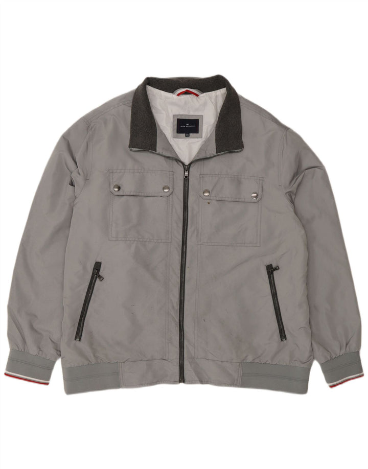 Marks & Spencer Herren Blue Harbor Bomberjacke 3XL Grau Polyester