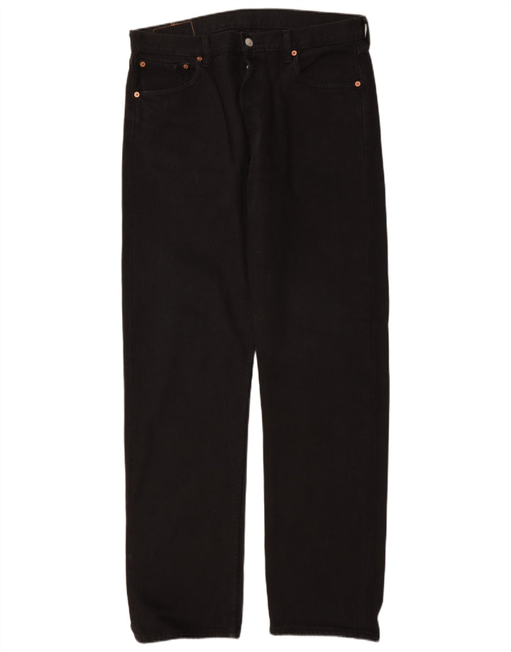 LEVI'S Herren 501 Straight Jeans W36 L34 Schwarze Baumwolle