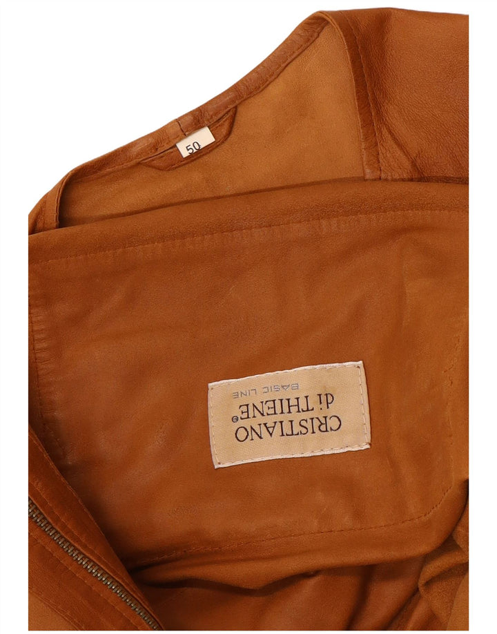 CRISTIANO DI THIENE Herren-Leder-Utility-Gilet IT 50 Large Braun